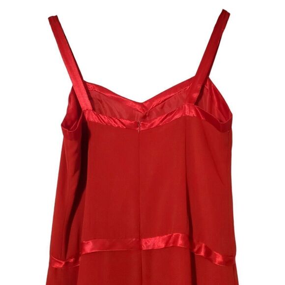 Tally Taylor Red Sheath Dress Size 12 Church Formal Beaded Sleeveless Womens - Picture 9 of 14